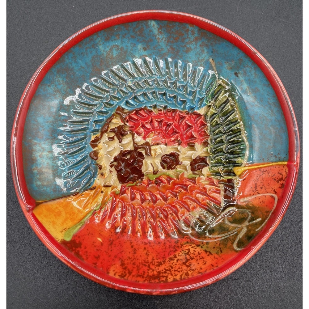 Garlic Ginger Zester Grater Dish Hand Painted Ceramic 4.75" I See Spain Campo